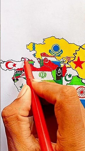 Draw Flag Map of Georgia 🇬🇪 #georgia