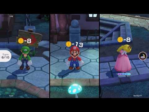 Mario Party Superstars - Peach vs Mario vs Luigi vs Yoshi - Horror Land