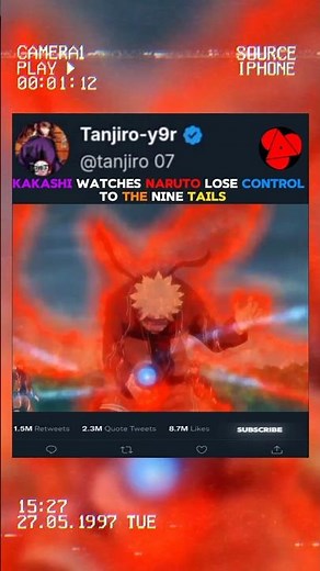 “Naruto’s 9 Tails Transformation 🦊