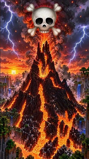 VOLCANO House Build Tutorial In Minecraft — NOOB VS PRO CHALLENGE — Maizen Parody