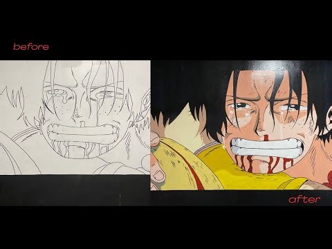 How to draw "Ace" Crying (Step by step)