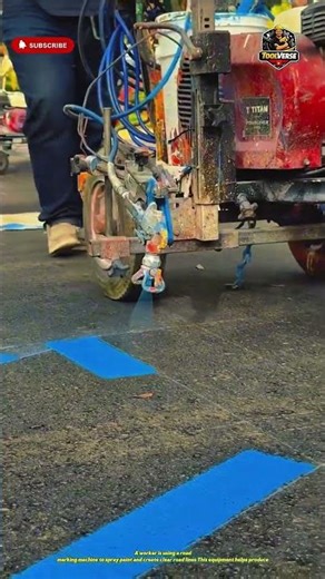 Road Marking Machine Creating Perfect Lines on the Road #constructionwork