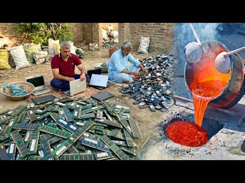 Incredible Process of Extracting 24k Pure Gold from Old Used Computer Kits | Gold Extracting Factory