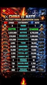 China vs NATO Military Power Comparison 2026 #chinavsnato #militarycomparison