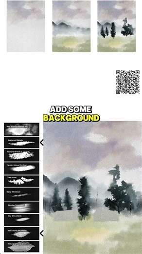 Quick step-by-step tutorial: landscape painting in Procreate. Used watercolor pro brush set.