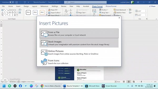 Modern Resume Template Word | Simple CV DOCX Design (microsoft Word) - Etsy