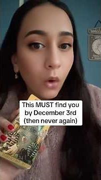 This MUST find you by December 3rd (then never again)