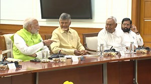 #NDA leaders met at Prime Minister #NarendraModi's residence in New Delhi. Visuals from the #NDAmeeting today. 👇 | All India Radio News