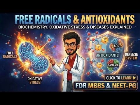 Free Radicals and Antioxidants | Biochemistry, Oxidative Stress & Diseases Explained | MBBS/NEETPG