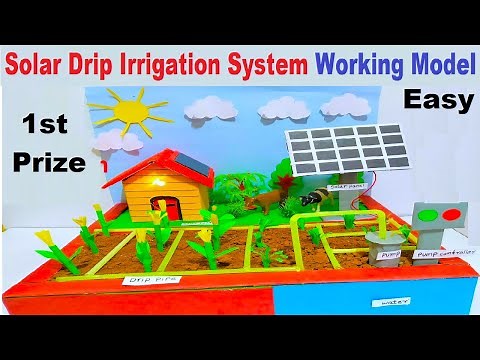 solar drip irrigation model for science fair project 3d [ agriculture farming ] | DIY | howtofunda