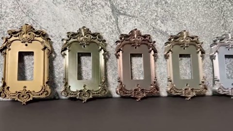 Elegant Colonial Victorian Light Switch Cover Ornate Antique Brass Framed Wall Plate Modern Rustic Bougie Outlet Cover Brushed Nicke 3 Gang - Etsy