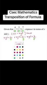 transposition of Formula #csecmaths #basicproblems #cxcmaths #algebra #education