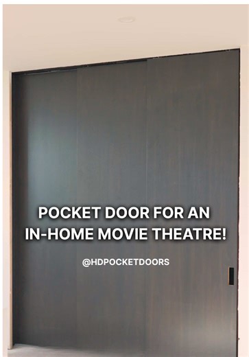 Movie night, but make it seamless 🎬✨ This upstairs theater gets nearly 9 feet of opening with a pocket that’s only about 3 feet deep. One pull, and all the doors glide out together and soft close at the same time. Clean lines, massive impact, zero doors in the way. If you’re dreaming of oversized doors for a home theater or any space where you don’t want to see the door, you know who to call. 👉www.heavydutypocketdoorframes.com #hdpocketdoors #luxuryhomeconstruction #customhome