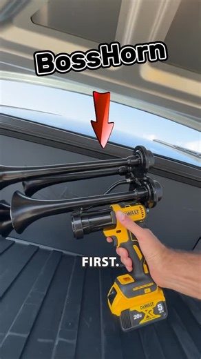 Portable Drill Train Horns Made in the US on Instagram: "BossHorn isn’t a toy — it’s built from real drills and metal horns, with upgraded internals for maximum impact. ✔️ Portable & battery powered ✔️ Rechargeable & remote-controlled ✔️ 150 dB+ sound power ✔️ Hand-crafted, built to last Visit bosshorn.com to join the loudest community on the internet. #BossHorn"