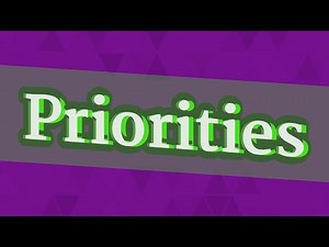 PRIORITIES pronunciation • How to pronounce PRIORITIES