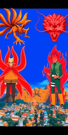 Naruto vs might guy nine tail vs 8 inner gate power #naruto #kurama