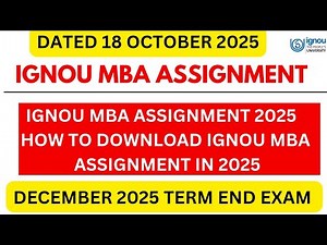 IGNOU MBA Assignment 2025 | How To download IGNOU MBA Assignment in 2025 | IGNOU MBA Assignment