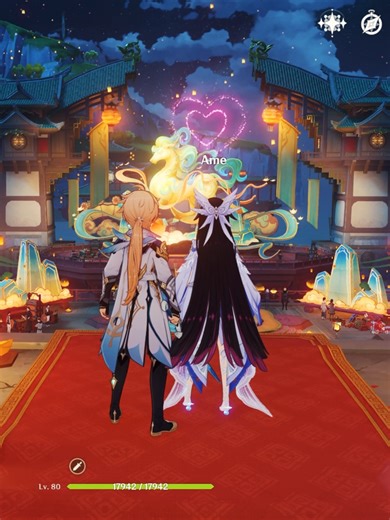 my🤗❤️ @harumasea #genshinimpact #hoyocreators #aether #columbina #lantern #lanternrite #fyp #foryou