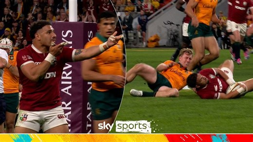 Australia vs Lions 1st Test: Sione Tuipulotu goes over after incredible Finn Russell pass
