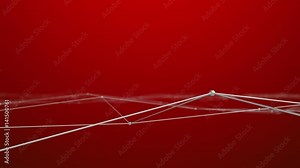 Loopable 3D animation of atomic structure with particles floating against red background