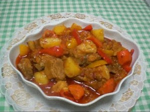 "Chicken and Pork Afritada"