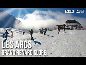 Les Arcs, Ski Resort, Grand Renard Slope - 🇫🇷 France [4K HDR] Ski Tour