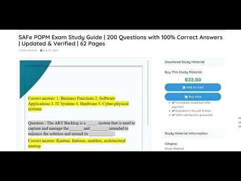 SAFe POPM Exam Study Guide