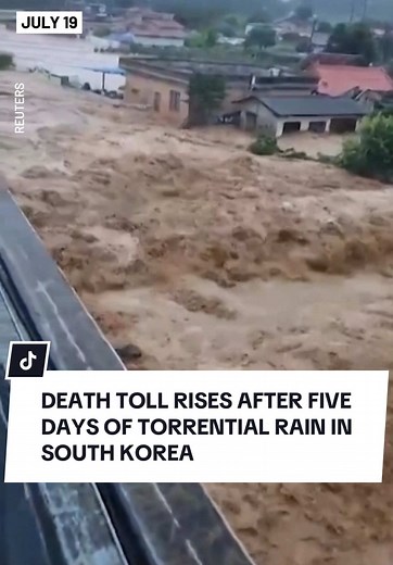 The death toll continues to rise following five days of torrential rain across South Korea. As of Sunday, at least 14 people have been confirmed dead, 12 remain missing, and 3,840 residents have been evacuated from their homes, according to government officials. The rain stopped in most of South Korea on Sunday, prompting authorities to lift heavy rain alerts nationwide. Southern regions were among the hardest hit, receiving between 600 and 800 millimeters (24 to 31 inches) of rainfall since Wed