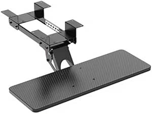 29.5'' x 10'' Height Adjustable Keyboard Tray Under Desk 360° Adjustable Large Under Desk Mounted Keyboard Drawer with Mouse pad & Soft-Touch wristpad and Deluxe Smooth Rolling Track Under Table Desk