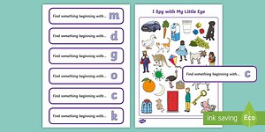 I Spy Initial Sounds Phase 2 Phonics m, d, g, o, c, k Activity