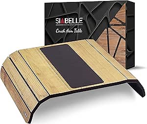 SIABELLE® Sofa Arm Tray Table, Flexible Couch Arm Tray, Foldable Cup Holder for Armrest, Portable Couch Table for Drinks, Snacks, Phone, TV Remote - (17.4” x 12”)
