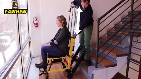 Electric Stair Climbing Wheelchair Foldable Stair Lifts for Seniors 400lbs Load Capacity Motorized Stair Chair Stairlift with Seat Belts Power Wheelchair (Model:BC-EA8000)