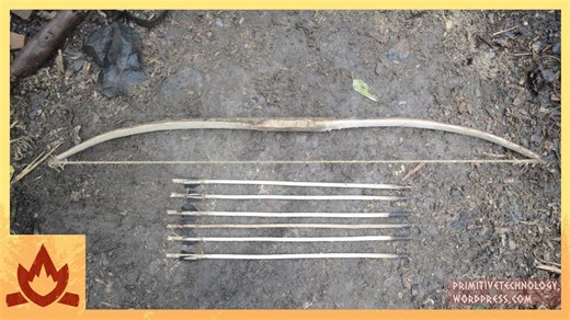 Crafting a durable forest bow and arrows with bark string and feathers