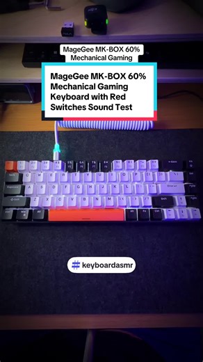 MageGee MK-BOX 60% Mechanical Gaming Keyboard with Red Switches Sound Test #tinoreviews #magegee #keyboardasmr #tiktokshopholidayhaul #tiktokshopcreatorpicks
