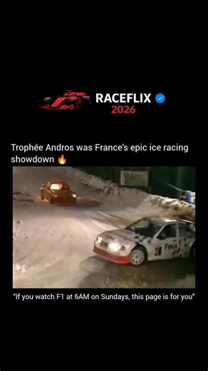 Racing Archive | Race Flix 🇺🇸 on Instagram: "Follow us @raceflix2026 for the wildest racing series you’ve probably never seen. 🏁 The Trophée Andros was France’s legendary ice-racing championship, turning frozen mountain circuits into all-out battlegrounds every winter. Launched in 1990, the series featured specially prepared cars sliding door-to-door on ice and snow, where control mattered more than outright power. Held across ski resorts in the French Alps and Pyrenees, it attracted elite dr