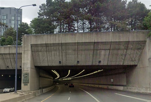 Mass. Pike closed as crash sends vehicle off overpass