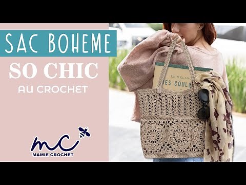 Comment faire un grand sac boheme au crochet , tuto pas à pas