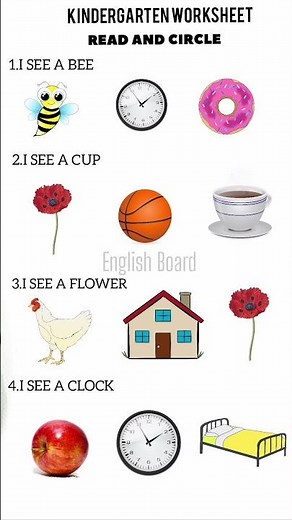 Read and Circle |Kindergarten worksheet