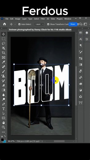 How to Place Image Inside Text in Photoshop | Cut Text Effect Tutorial #shorts #shortvideo