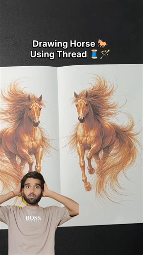 Amazing Horse Drawing Using Thread 😱🐎 | Thread Art Magic ✨🎨