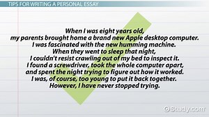 Personal Essay Definition, Features & Examples - Video | Study.com