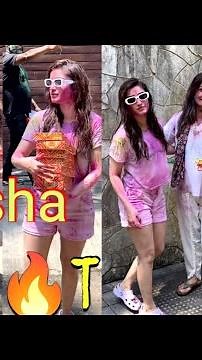 Rasha Thadani Hot Look in Holi 🌈 Rasha Milky Thunder Thighs and Silky Legs Beauty 🤪🔥💥