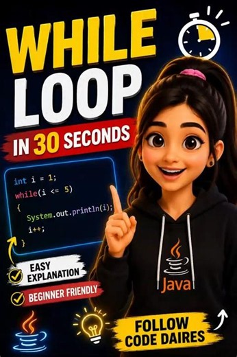 Java While Loop Explained in 30 Seconds 🚀 | Beginner Friendly #shortsviral