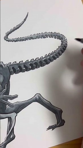 Drawing a Xenomorph with Copic Markers 😱 Alien Sci Fi Art