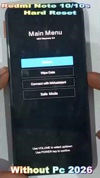 Redmi Note 10/10S Hard Reset Without Pc 2026 || Redmi Note 10/10S Pin/Pattern Unlock | #smartphone