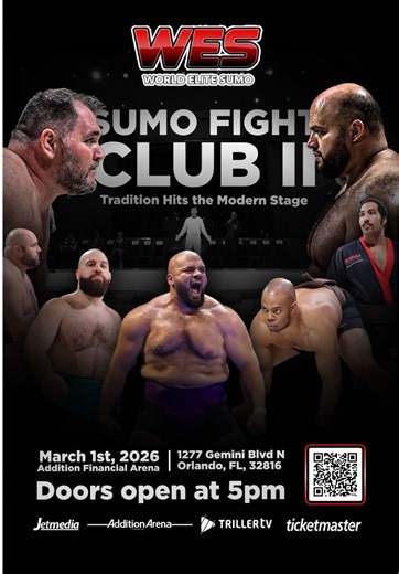🔥 ORLANDO… GET READY FOR SUMO! 🔥 The ancient power of SUMO hits Florida LIVE 💥 📅 March 1, 2026 📍 Addition Financial Arena – Orlando ⏰ Doors Open: 5PM 💪 Power. 🏯 Tradition. 🔥 Pure combat energy. 👨‍👩‍👧‍👦 ALL AGES – FAMILY FRIENDLY 🎟️ TICKETS – LINK IN BIO #SUMOLIVE #WorldEliteSumo #OrlandoEvents #FloridaLive #LiveSports