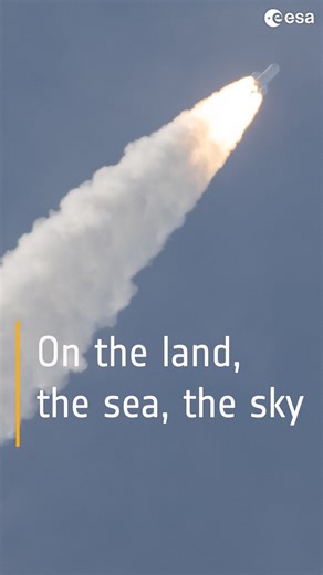 On the land, the sea, the sky 🚀 This is Ariane 6, Europe’s heavy launcher, a key element in ensuring autonomous access to space for Europe’s citizens. Built and assembled on land, transported by sea and launched through the sky. 📹 @europeanspaceagency 🎞️ESA / @cnes_france / @arianegroup / @arianespace 📷 ESA - M. Pédoussaut | ESA - European Space Agency
