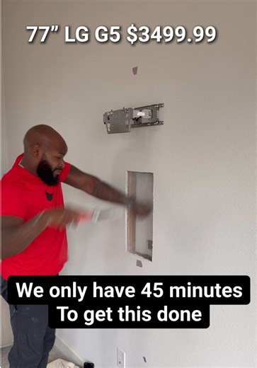 We only had 45 minutes to get this install done. This is the lg g5, my favorite tv on the market! #fyp #viral #tiktok #tv #trending