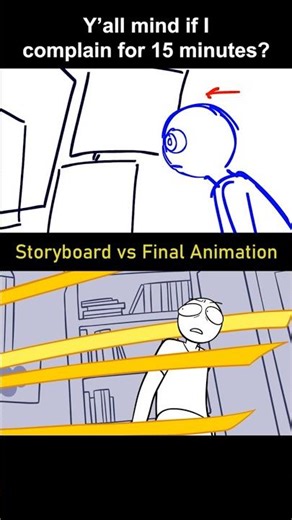 Storyboard vs Animation: me complaining for 15 mins (shot 26)