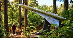 A huge sculpture park is hidden deep in this Surrey woodland